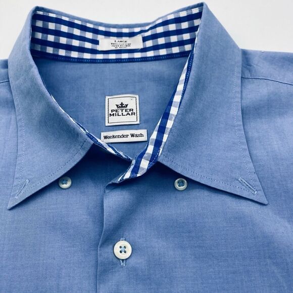 Peter Millar Weekender Wash Men’s Shirt Size L - Picture 4 of 8